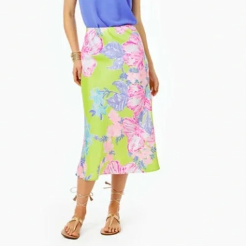 Lilly Pulitzer Cory Midi Skirt Matcha Green 14